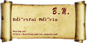 Bártfai Mária névjegykártya