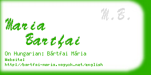 maria bartfai business card